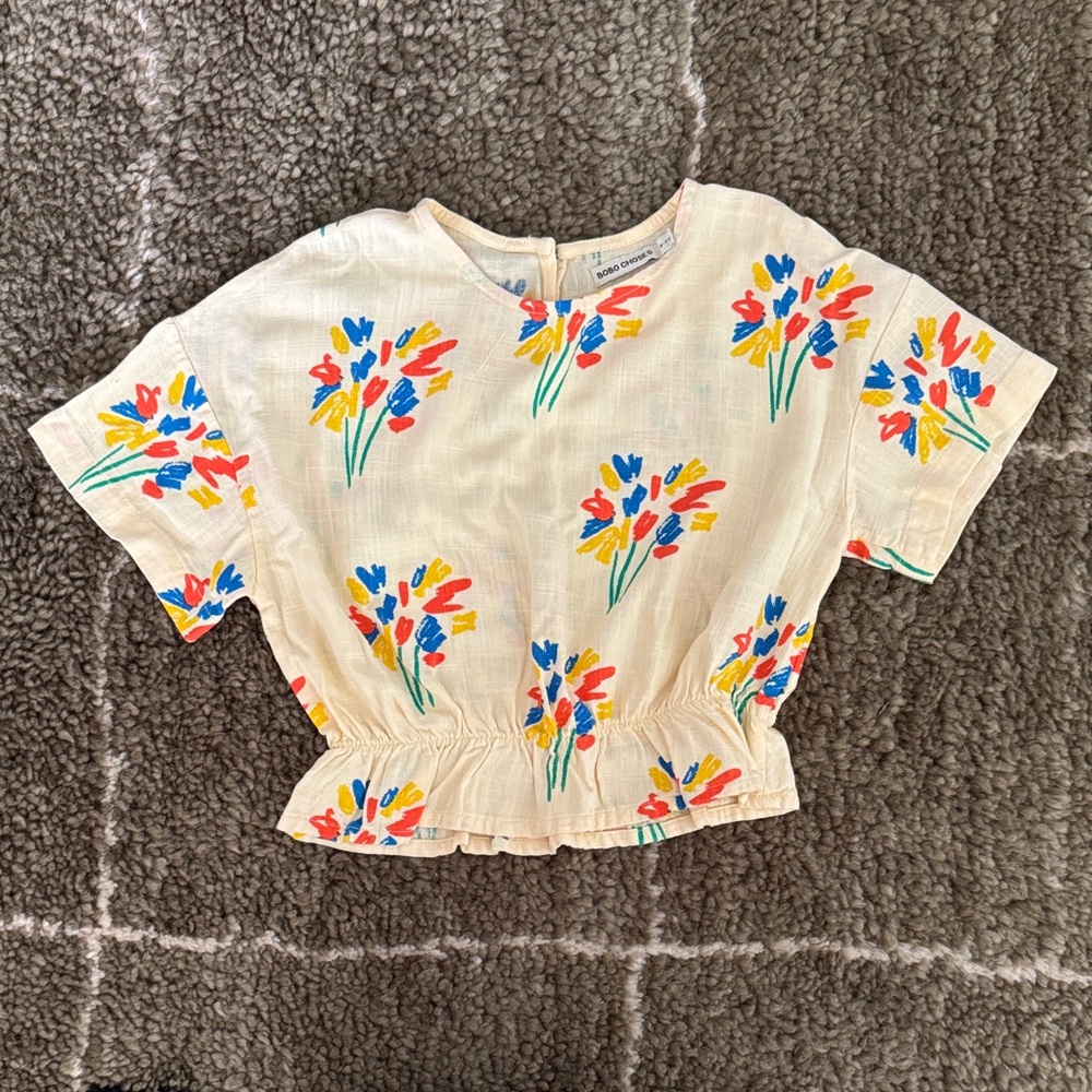 Bobo Choses Cream Floral Blouse